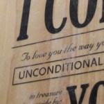 Vows transferred onto wood blocks for wedding vows